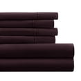 thumbnail image 1 of Twin Extra Long, Purple Solid Microfiber 6 Piece Bed Sheet Set, by Noble Linens, 1 of 11