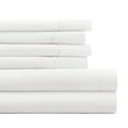thumbnail image 1 of Twin, White Solid Microfiber 6 Piece Bed Sheet Set, by Noble Linens, 1 of 11