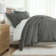 thumbnail image 1 of Noble Linens 7 Piece Solid Duvet Bundle in Gray, Twin, 1 of 5