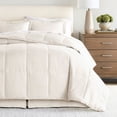 thumbnail image 1 of Noble Linens 8-Piece Ivory Bed in a Bag Microfiber Bedding Set, Full, 1 of 16