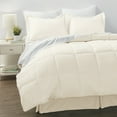 thumbnail image 1 of Noble Linens 8-Piece Ivory Bed in a Bag Microfiber Bedding Set, Queen, 1 of 17