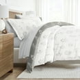 thumbnail image 1 of Noble Linens 8 Piece Patterned Duvet Bedding Bundle,Botany Floral Gray, Full, 1 of 6