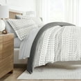 thumbnail image 1 of Noble Linens 8 Piece Patterned Duvet Bedding Bundle, Etched Gate Gray, Queen, 1 of 6