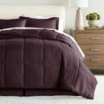 thumbnail image 1 of Noble Linens 8-Piece Purple Bed in a Bag Microfiber Bedding Set, California King, 1 of 16