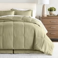 thumbnail image 1 of Noble Linens 8-Piece Sage Bed in a Bag Microfiber Bedding Set, Queen, 1 of 16