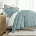 thumbnail image 1 of Noble Linens 8 Piece Solid Duvet Bundle in Ocean, Full, 1 of 5