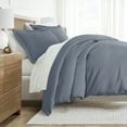 thumbnail image 1 of Noble Linens 8 Piece Solid Duvet Bundle in Stone, King, 1 of 5