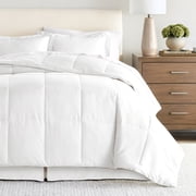 Noble Linens 8-Piece White Bed in a Bag Microfiber Bedding Set, Queen