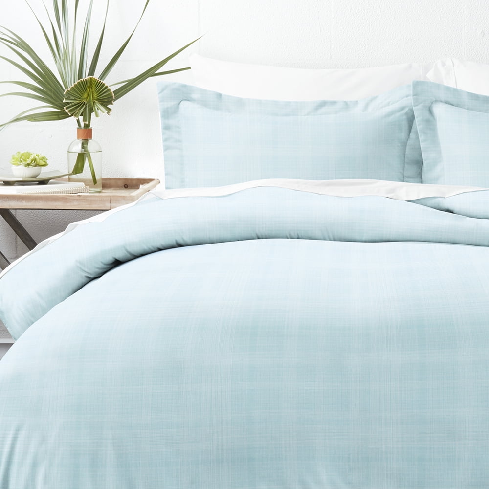 Noble Linens Aqua Thatch Pattern Duvet Set 2-Piece Duvet Cover Set, Twin/TwinXL