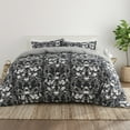 thumbnail image 1 of Noble Linens Black Reversible Secret Garden Print 3-Piece Duvet Cover Set, Full/Queen, 1 of 12