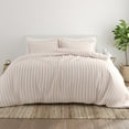 thumbnail image 1 of Noble Linens Blush Puffed Rugged Stripes 2 Piece Duvet Cover Set, Twin/TwinXL, 1 of 12