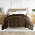 thumbnail image 1 of Noble Linens Chocolate All Season Lightweight Down-Alternative Solid Comforter, Full/Queen, 1 of 10
