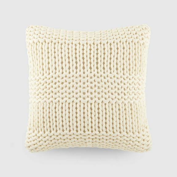 Noble Linens Decor Throw Pillow in Cozy Chunky Knit Fabric