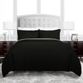thumbnail image 1 of Noble Linens Dobby Striped 3 Piece Duvet Hotel Collection Cover Set, 1 of 1