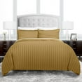 thumbnail image 1 of Noble Linens Dobby Striped 3 Piece Duvet Hotel Collection Cover Set, 1 of 1