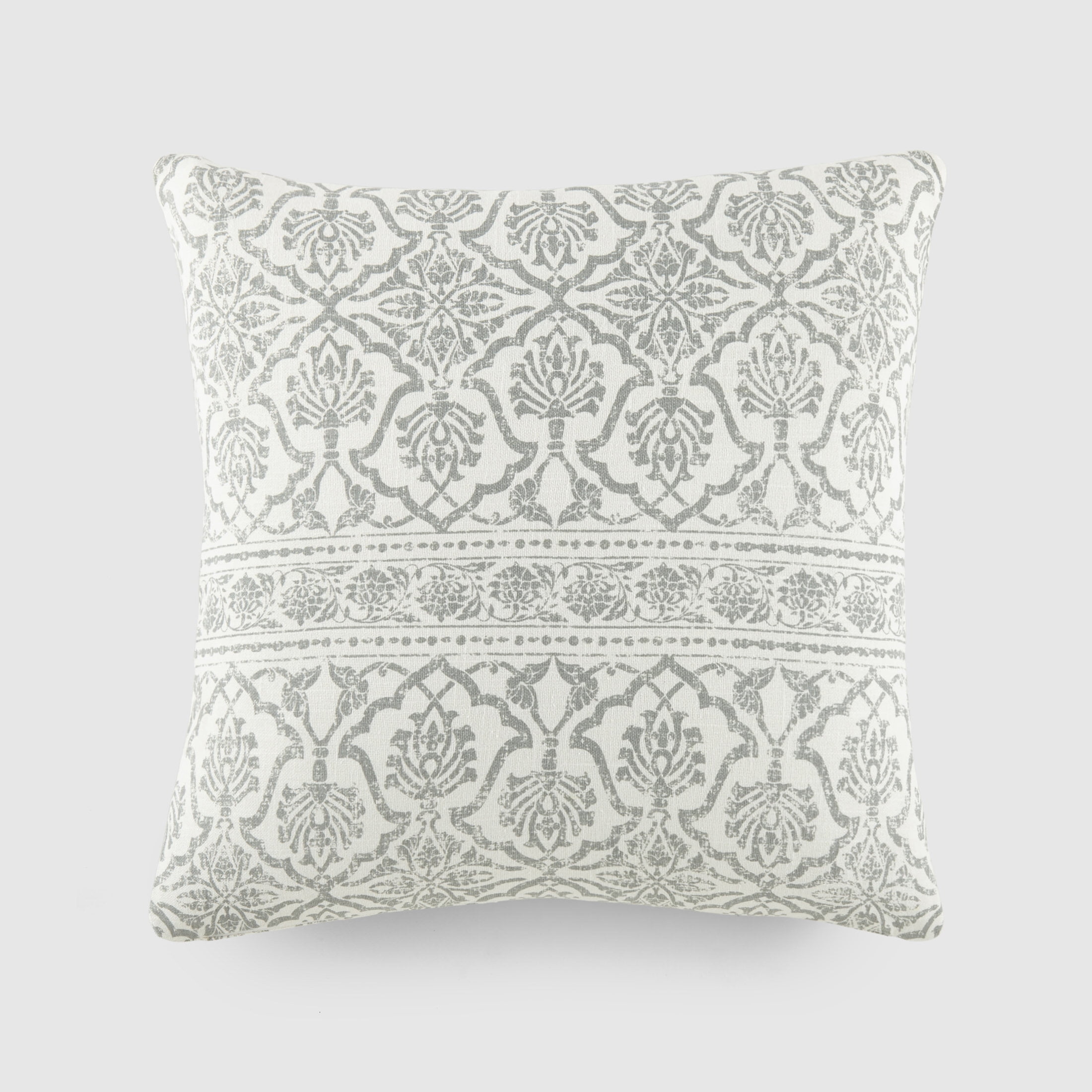 Noble Linens Elegant Cotton Decor Throw Pillow in Artic Antique Floral Pattern