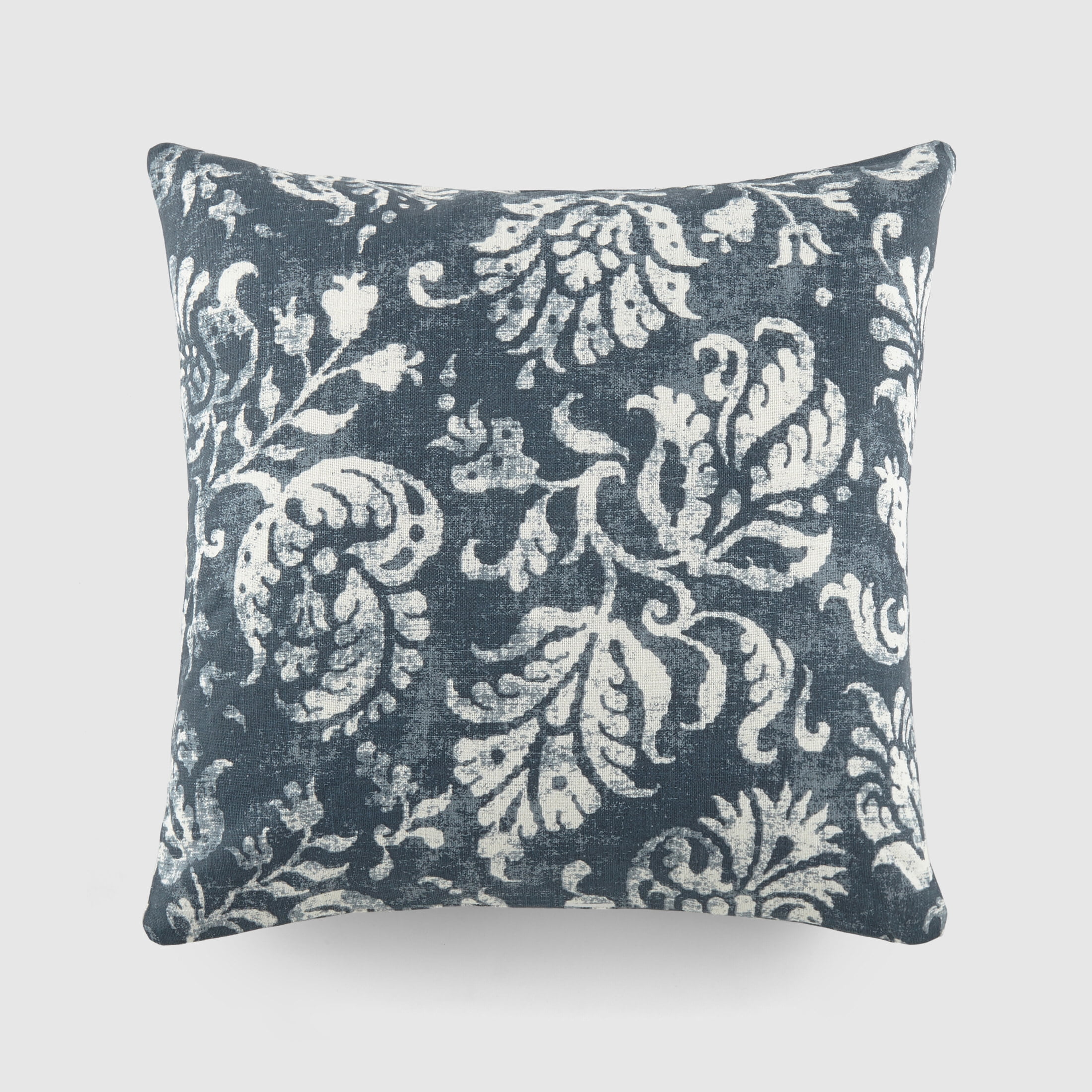 Noble Linens Elegant Cotton Decor Throw Pillow in Distressed Floral Pattern