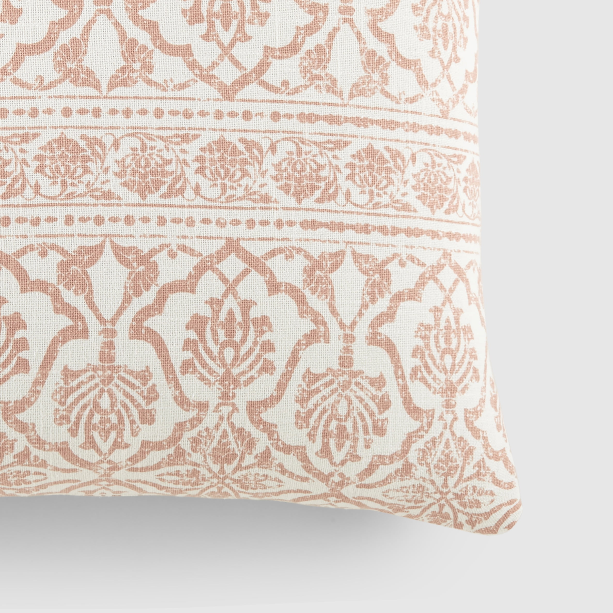 Noble Linens Elegant Cotton Decor Throw Pillow in Rose Antique Floral Pattern