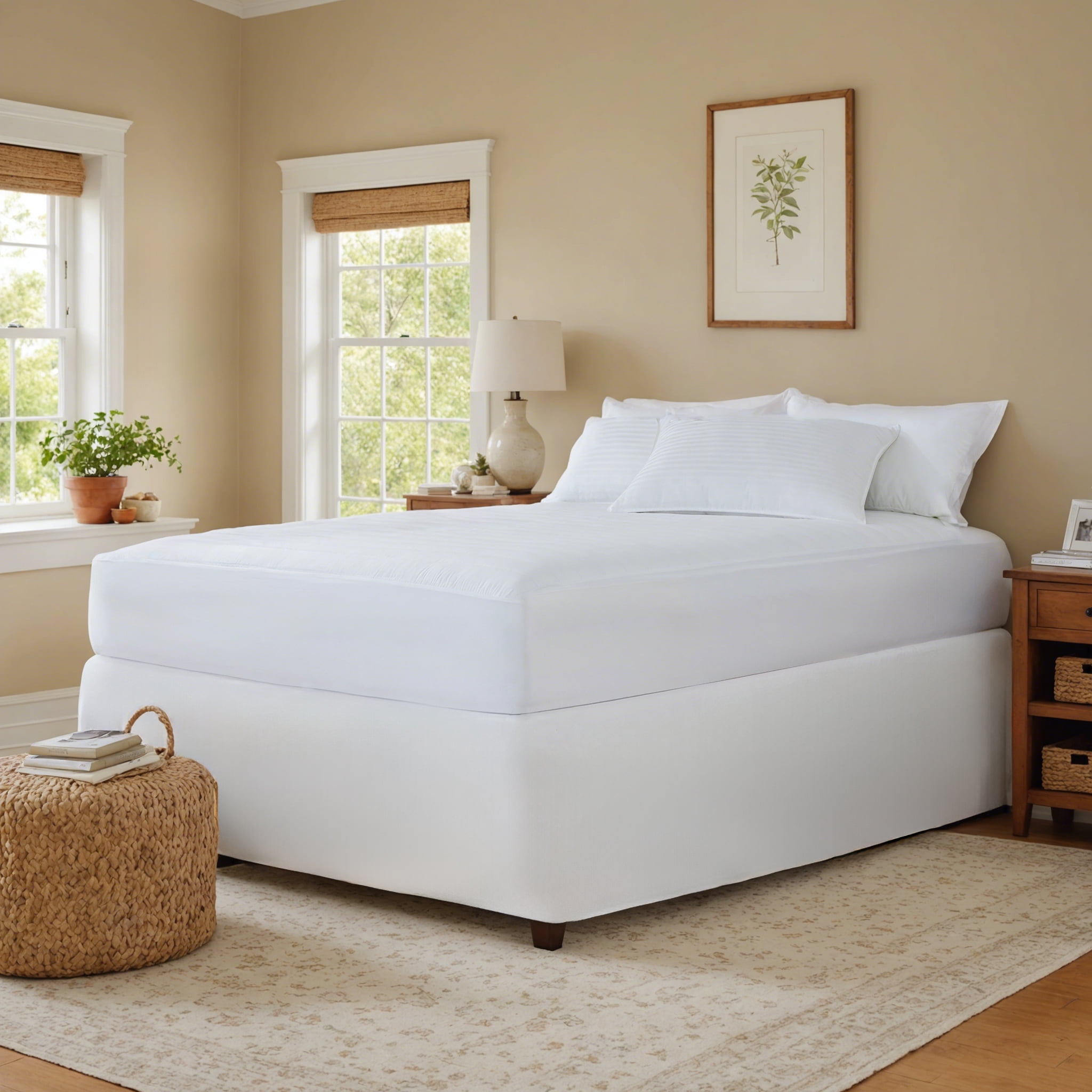 Noble Linens Fitted Mattress Protector with Comfortable Padding, TwinXL