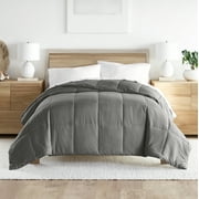 Noble Linens Gray All Season Alternative Down Solid Comforter, Twin/Twin XL