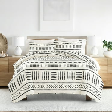 Noble Linens Gray Arrow Dreams 3-Piece 3-Piece Duvet Cover Set, Full/Queen