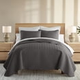 thumbnail image 1 of Noble Linens Gray Herring Pattern Quilted Coverlet, Twin/Twin XL, 1 of 12