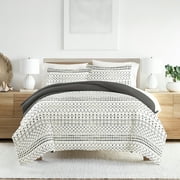 Noble Linens Gray Reversible Etched Gate Print 2-Piece Duvet Cover Set, Twin/TwinXL