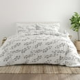 thumbnail image 1 of Noble Linens Gray Simple Vine Print 2-Piece Duvet Cover Set, Twin/TwinXL, 1 of 12