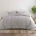 thumbnail image 1 of Noble Linens Gray Thatch Pattern Duvet Set 2-Piece Duvet Cover Set, Twin/TwinXL, 1 of 11
