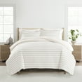 thumbnail image 1 of Noble Linens Harbor Stripe Ivory 3 Piece Patterned Duvet Cover Set, Queen, 1 of 7