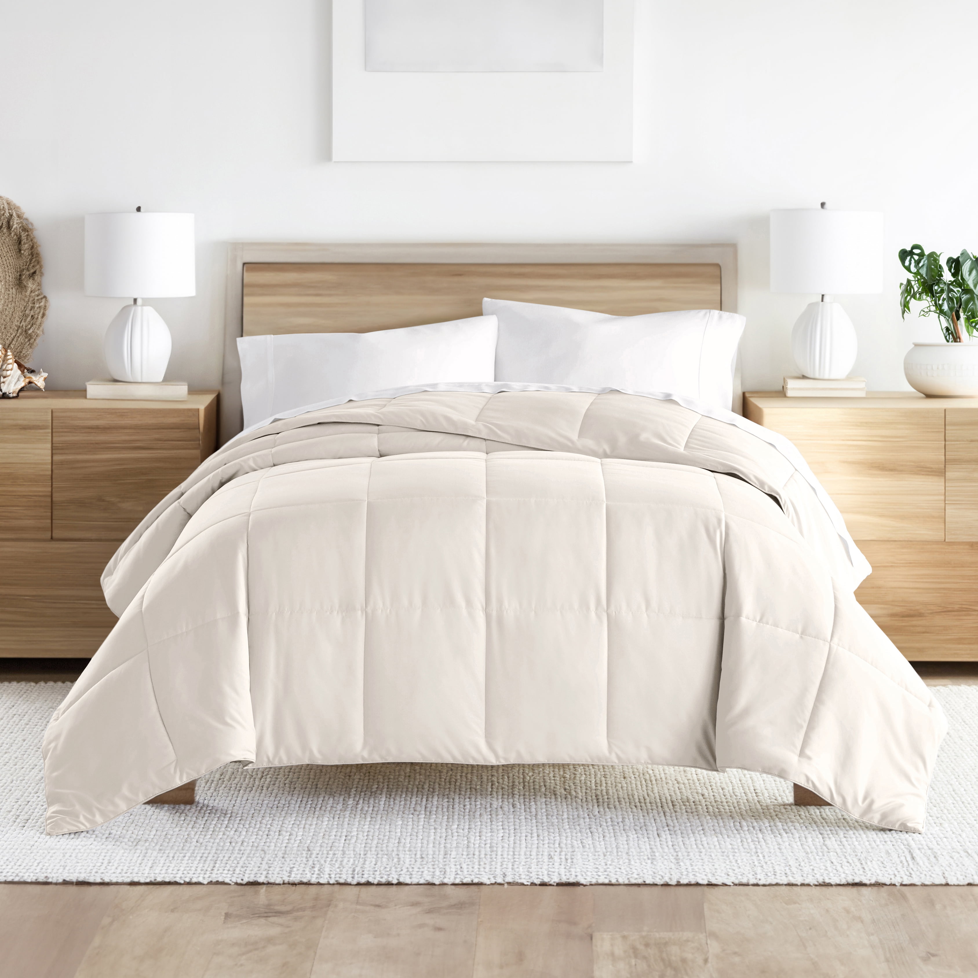 Noble Linens Ivory All Season Alternative Down Solid Comforter, King