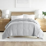 Noble Linens Light Gray All Season Lightweight Down-Alternative Solid Comforter, Full/Queen