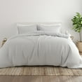 thumbnail image 1 of Noble Linens Light Gray Puffed Chevron Print 3-Piece Duvet Cover Set, King/Cal king, 1 of 11