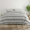 thumbnail image 1 of Noble Linens Light Gray Vintage Stripe Pattern 2-Piece Duvet Cover Set, Twin/TwinXL, 1 of 11