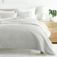 thumbnail image 1 of Noble Linens Light Grey 3 Piece Painted Dots Reversible Microfiber Quilt Set, Queen / Full, 1 of 7