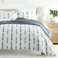 thumbnail image 1 of Noble Linens Navy 3 Piece Shibori Reversible Microfiber Quilt Set, Queen / Full, 1 of 7