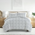thumbnail image 1 of Noble Linens Navy Coarse Paisley Print 3-Piece Duvet Cover Set, King/Calking, 1 of 10