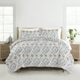 thumbnail image 1 of Noble Linens Oasis Taupe 3-Piece Patterened Duvet Cover Set, King, 1 of 6