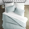 thumbnail image 1 of Noble Linens Pale Blue Square Pattern Quilted Coverlet Set, Full/Queen, 1 of 9