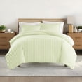 thumbnail image 1 of Noble Linens Sage Puffed Rugged Stripes 2-Piece Duvet Cover Set, Twin/TwinXL, 1 of 13