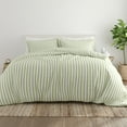 thumbnail image 1 of Noble Linens Sage Puffed Rugged Stripes 2-Piece Duvet Cover Set, Twin/TwinXL, 1 of 11