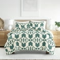 thumbnail image 1 of Noble Linens Teal Adobe Diamond Reversible 3-Piece Duvet Cover Set, King/Cal King, 1 of 11