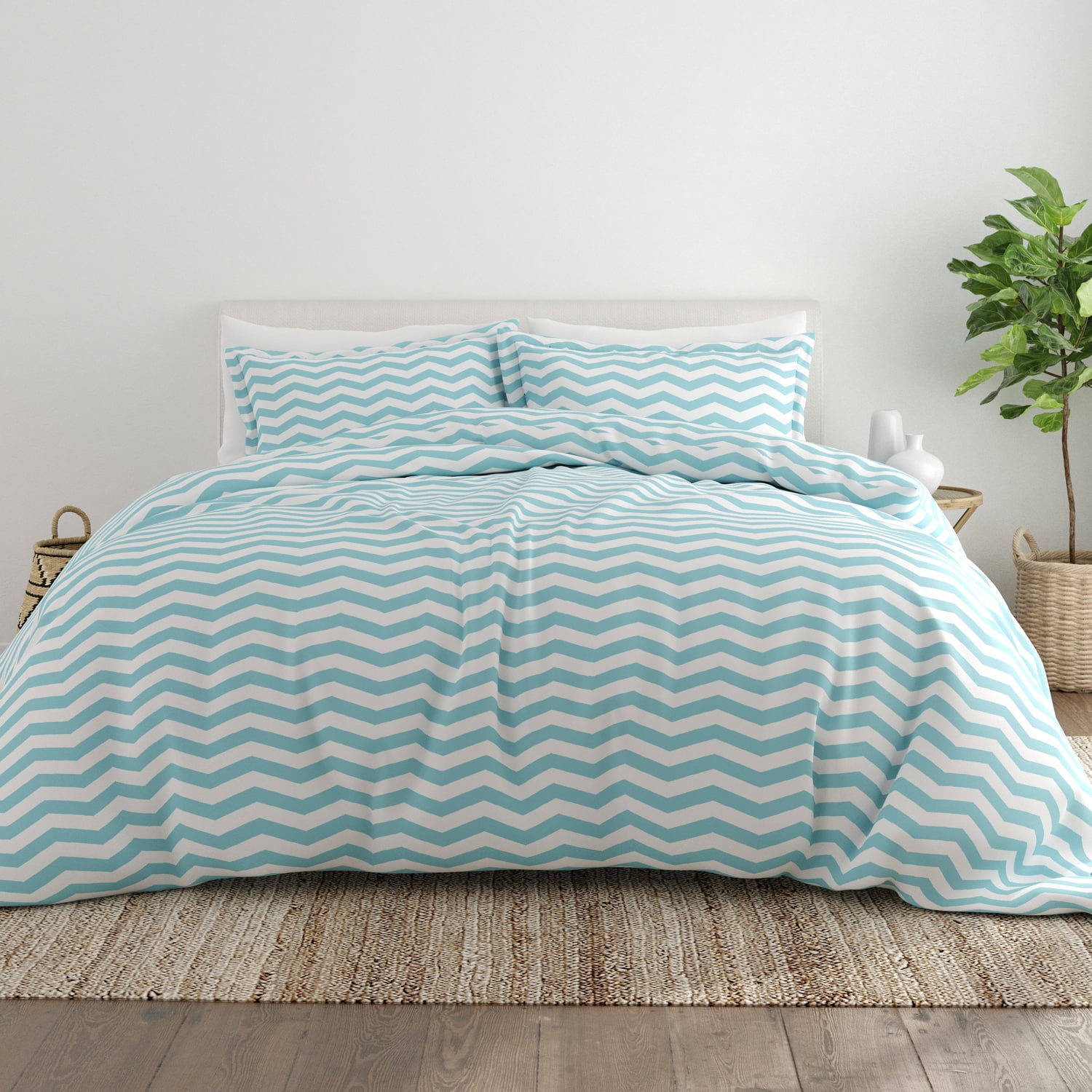 Noble Linens Turquoise Arrow Pattern 2-Piece Duvet Cover Set, Twin/TwinXL