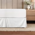 thumbnail image 1 of Noble Linens White Pleated Dust Ruffle Bed Skirt, King, 1 of 11