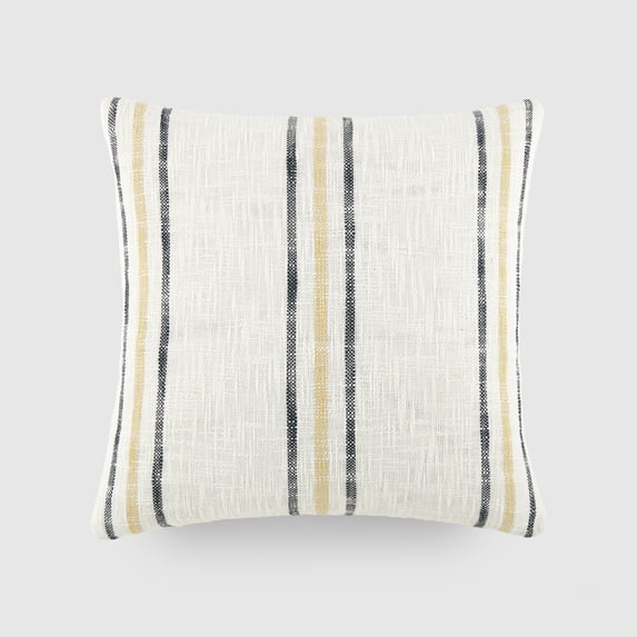 Noble Linens Yarn-Dyed Cotton Decor Throw Pillow in Framed Stripe Pattern