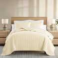 thumbnail image 1 of Noble Linens Yellow Square Pattern Quilted Coverlet Set, Twin / Twin XL, 1 of 12