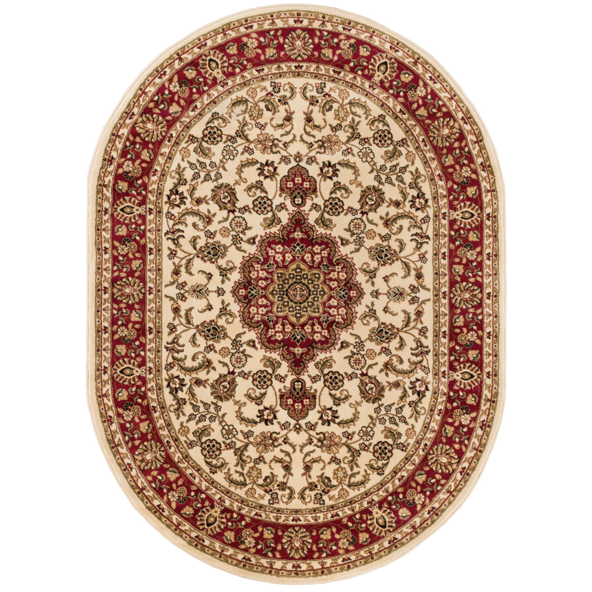 Noble Medallion Ivory Persian Floral Oriental Formal Traditional Area ...
