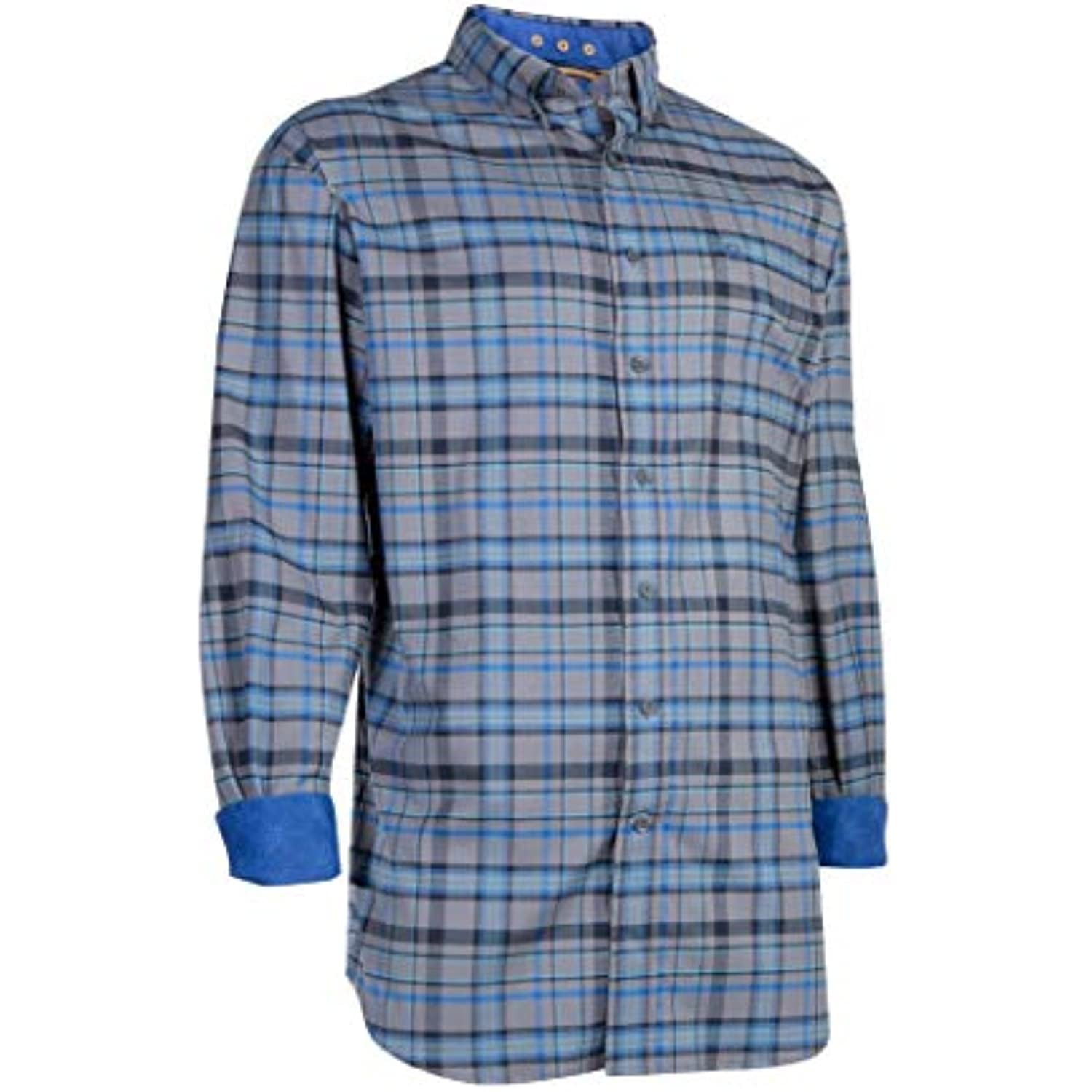 Noble Outfitters 11002875 Mens Grey/Blue Plaid Generations Long Sleeve