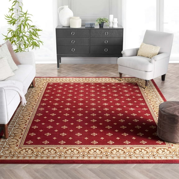 Noble Palace French European Formal Traditional Area Rug 5x7 ( 5'3" x 7'3" ) Easy to Clean Stain Fade Resistant Shed Free Modern Contemporary Floral Transitional Soft Living Dining Room Rug
