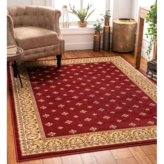 Noble Palace French European Formal Traditional Area Rug 5x7 ( 5'3" x 7'3" ) Easy to Clean Stain Fade Resistant Shed Free Modern Contemporary Floral Transitional Soft Living Dining Room Rug
